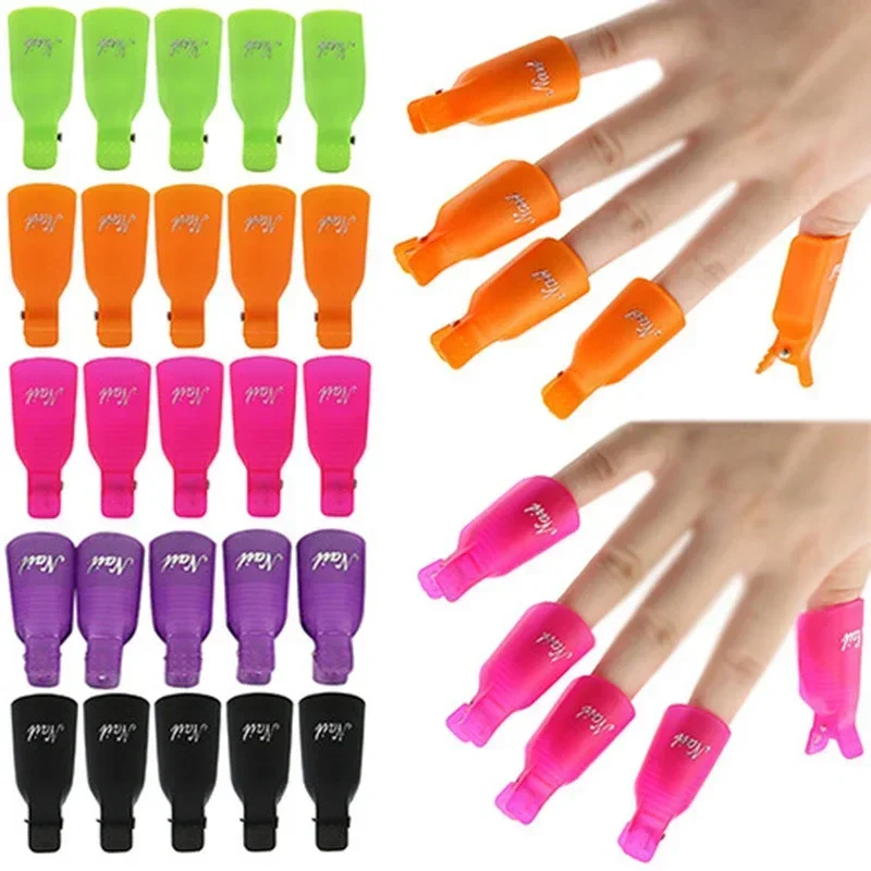10pcs Plastic Nail Art Soak Off Cap Clip UV Gel Polish Remover Wrap Gel Polish Soak Off Cap Clip Wrap Nail Art Tips