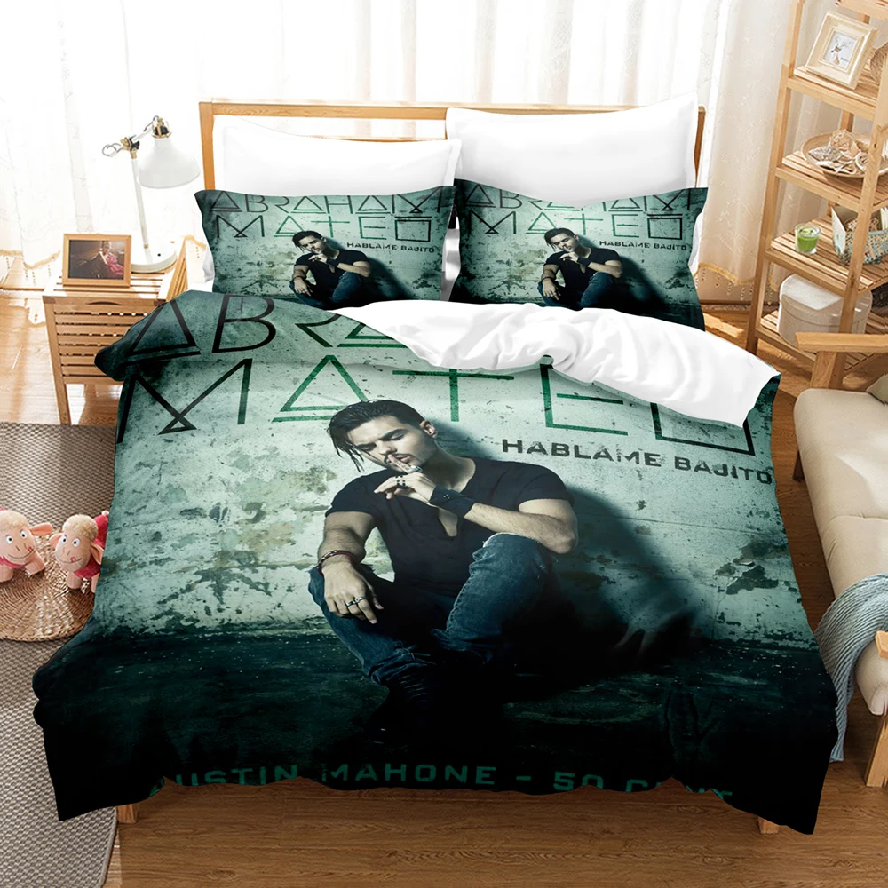 Abraham Mateo Print Bedding Set Soft Duvet Cover Two Pillowcases 3Pcs Bed Set For Twin Full Queen King Size Bedroom Home Textile