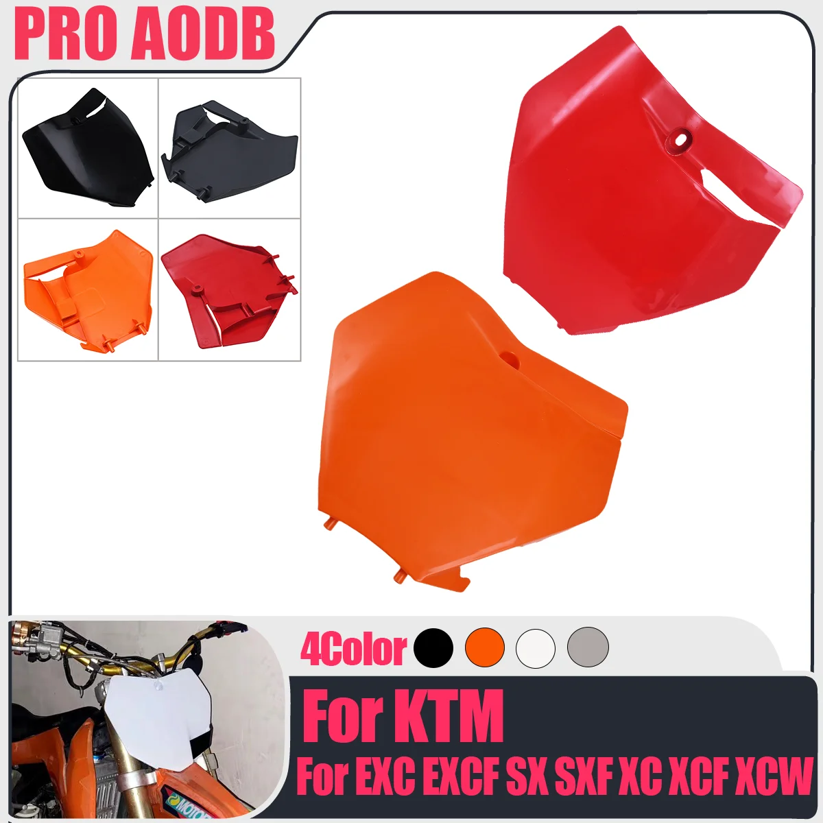 

2016-2022 Front License Number Plate Registration Plate Cover For Motocross KTM 125-500 SX SX-F EXC EXC-F XC XC-F XC-W XCF-W TPI