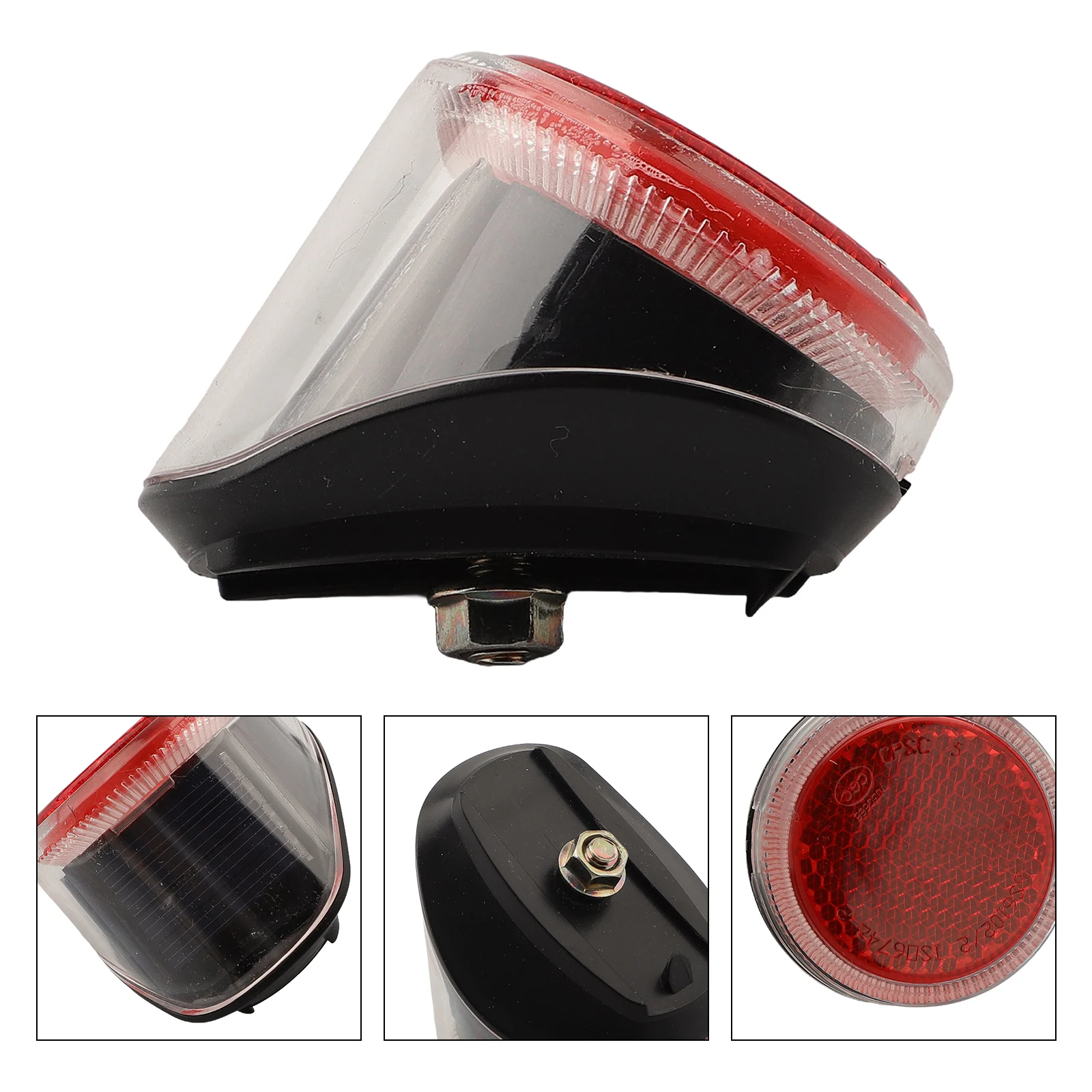 Bicycle Tail Light Solar Rechargeable Light Vibration Sensing Taillight Rear LED Lamp Reflector Safety  Night Riding Accessories