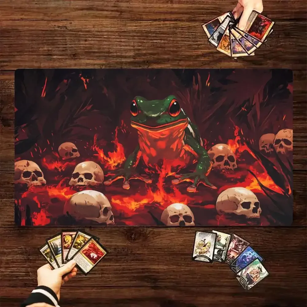 

Frog Wizard Mouse Pad Mtg Playmat Large Desk Mat Gaming Mats Gamer Accessories Keypad Expansion Pads Rubber Anti-slip Base