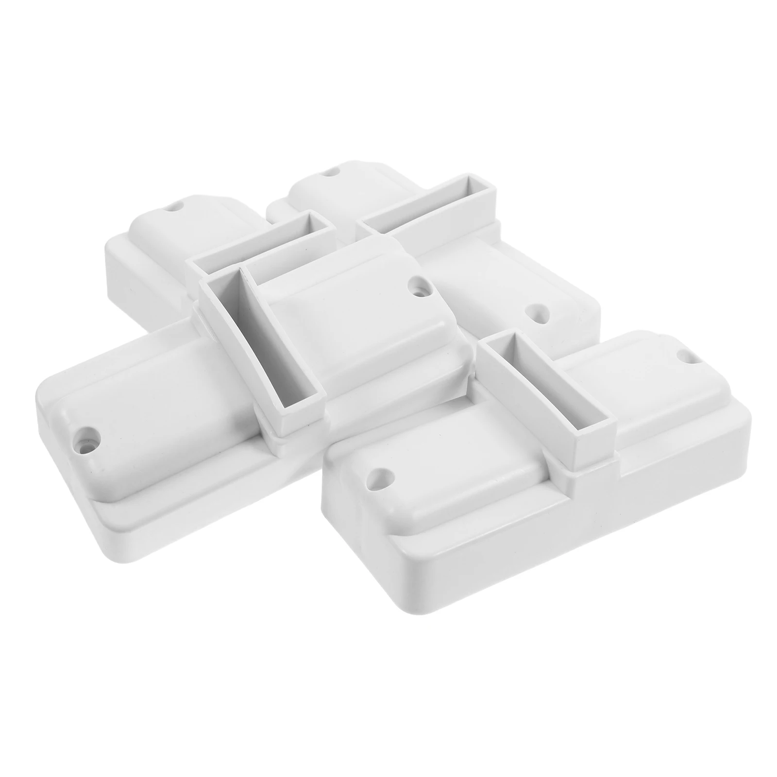 

4Pcs Garden Fence Base White Plastic Support Holder Stand Outdoor Yard Lawn Picket Fence Border Base Stability