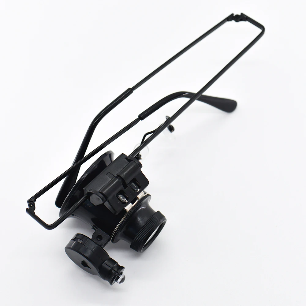 Fascia per capelli 20X lente d'ingrandimento lente d'ingrandimento lente d'ingrandimento per gioielli riparazione orologio lente d'ingrandimento per orologiaio con 1 luce a LED