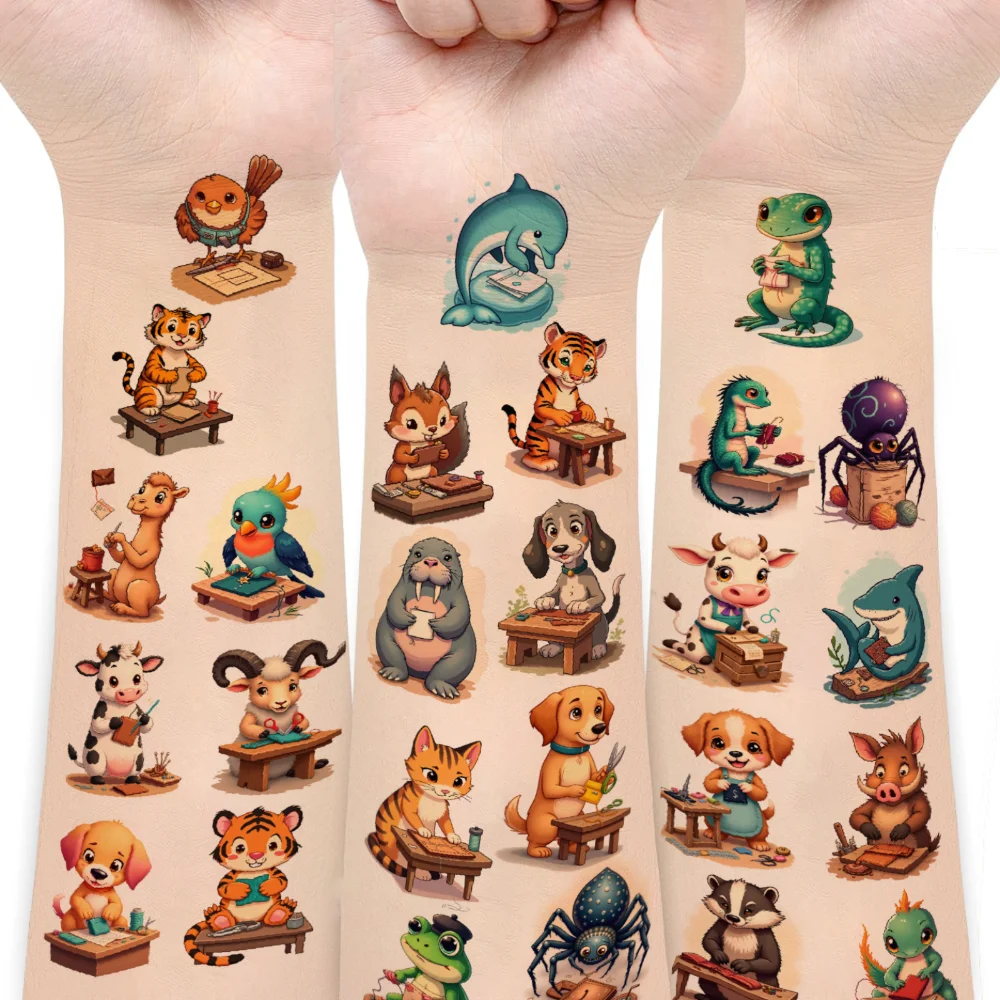 54pcs Temporary Tattoo Animal Stickers Temporary Tattoo Stickers Cute Stickers For Girls Shoulders Cheeks