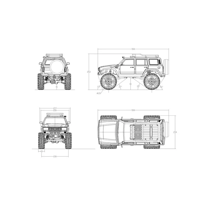 CROSS 1/10 4x4 RC SU-4 RC fuoristrada elettrico Rock Crawler Car 4WD modello TH21793-SMT6