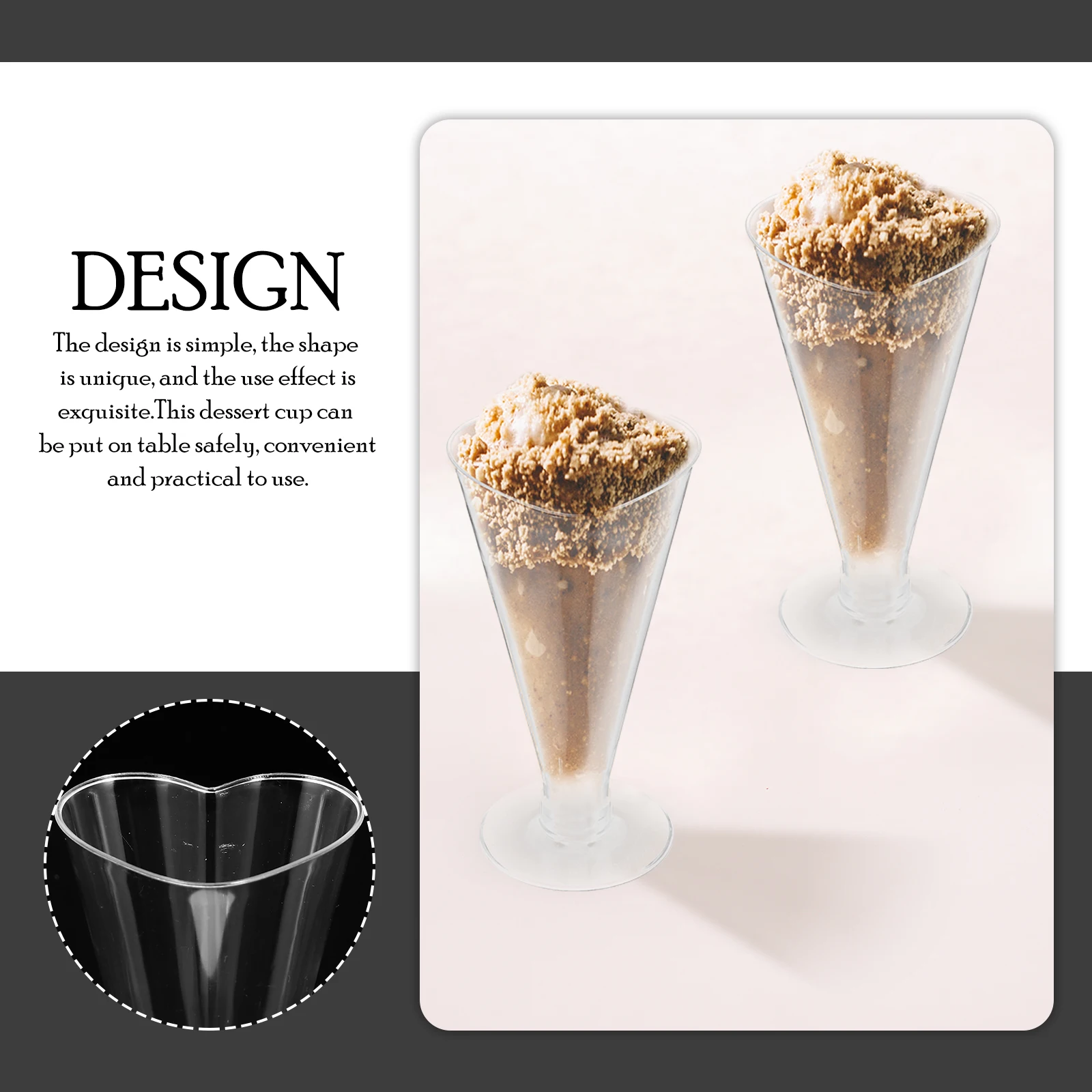 

25 Pcs Dessert Cup Reusable Ice Cream Cups Mini Desert Small for Container Desserts Disposable