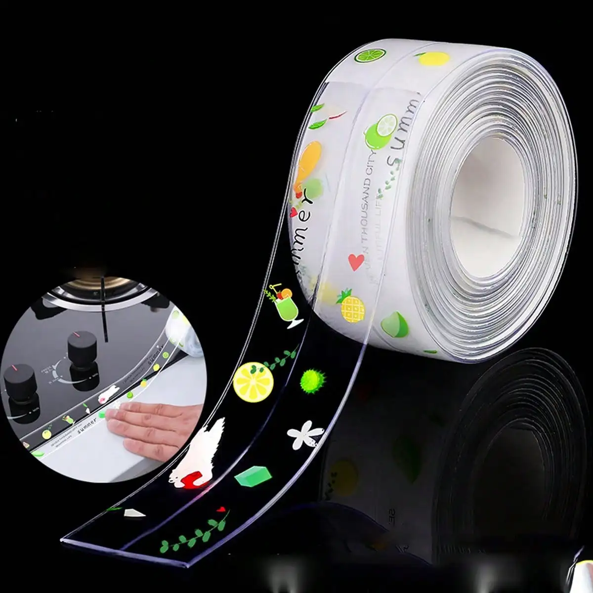 1pc Anti-mildew Tile Gap Sticker For Kitchen Sink, Gas Stove, Bathroom Wall/corner And Water Stopper Strip For Bathroom