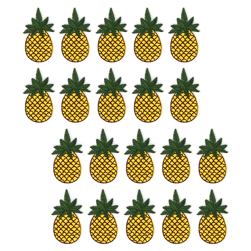 20 Stück Ananas-Stickerei-Patches, gehäkelt, Obst, zum Aufnähen, für Rucksäcke, Abzeichen, Nähen, Cartoon, Eisen, Zitrone