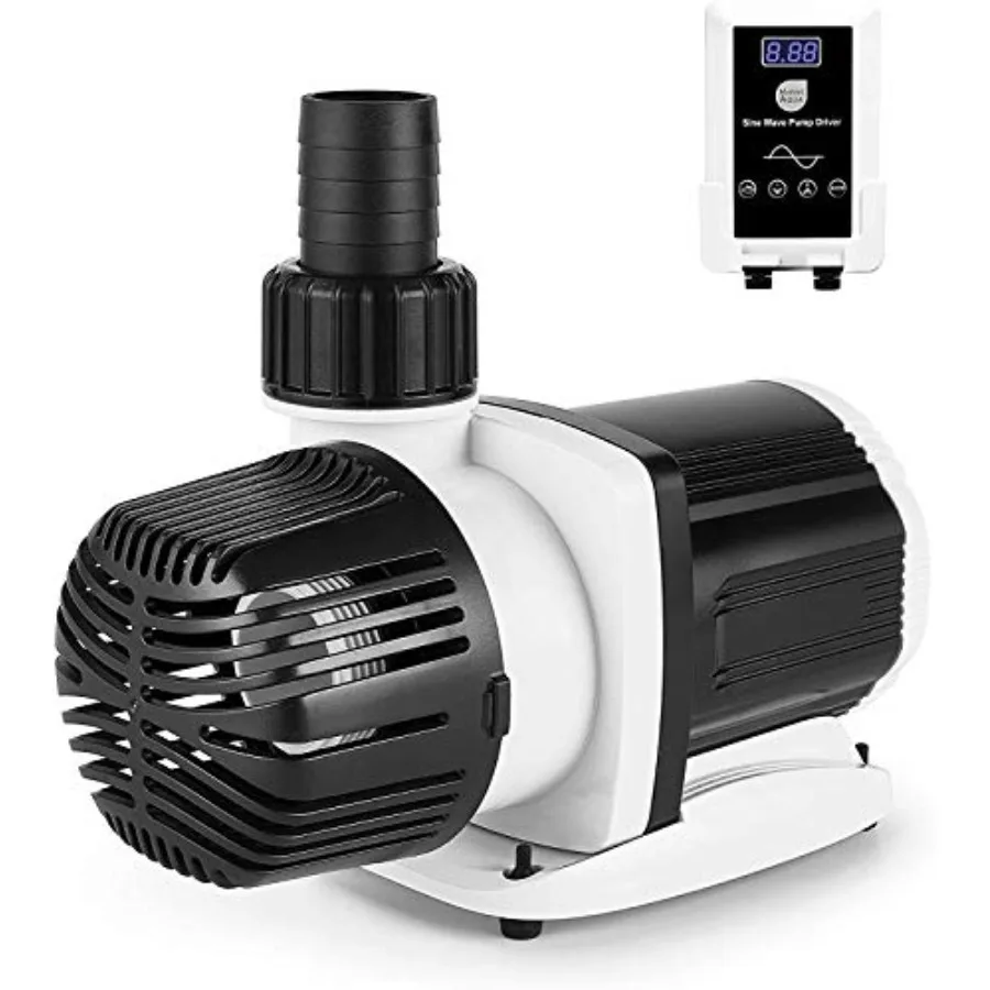 

Aquarium circulation pump for marine/freshwater coral reef tanks: DC 40W silent swirl wavemaker with sine wave controller, blac