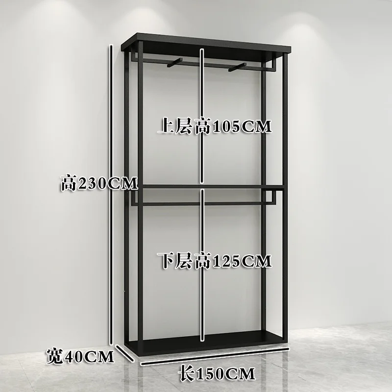 （customized）Good Quality Apparel Store Hanger Rack  Metal Clothes Display Racks Retail Clothes Rack Garment Store