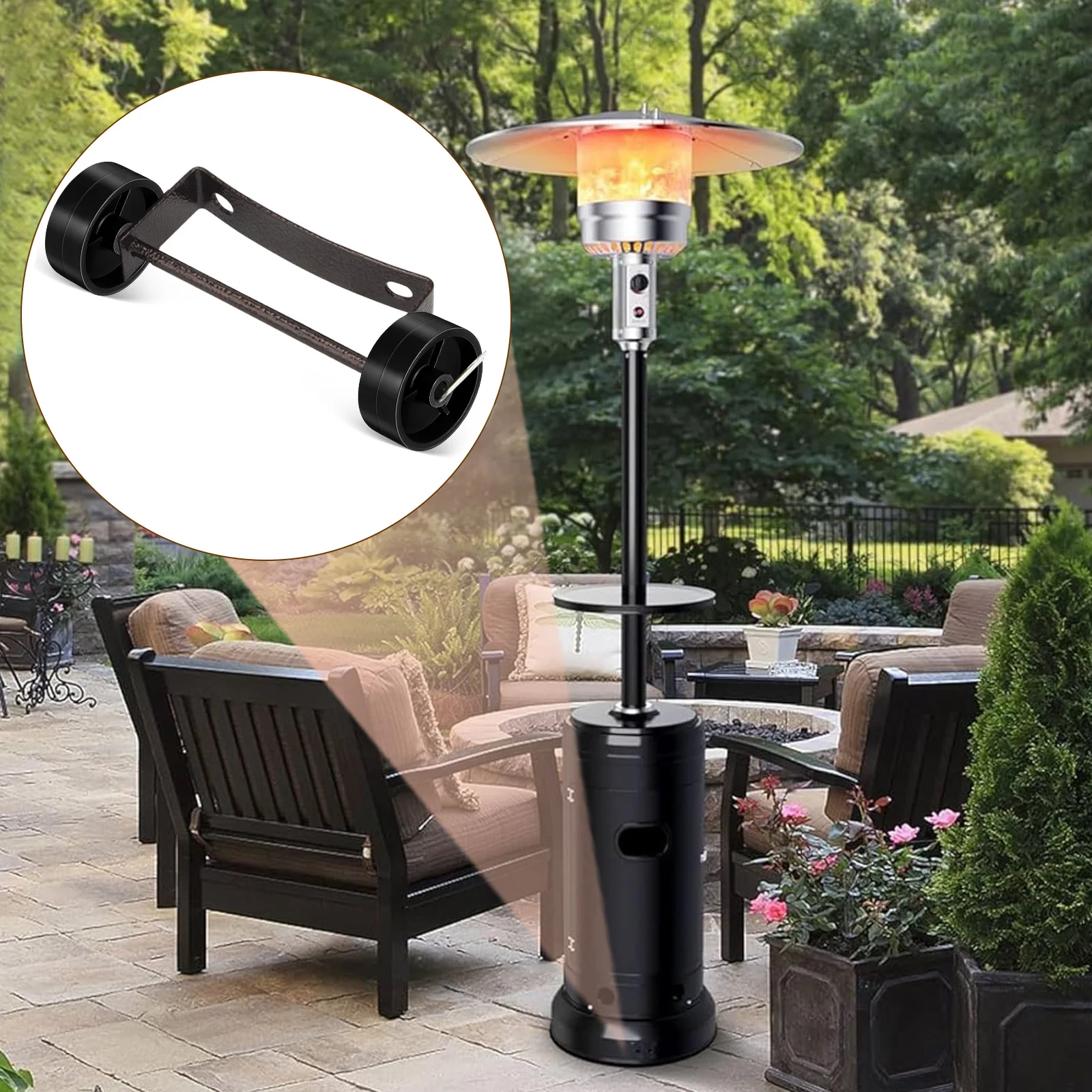 

4Pcs Outdoor Caster Wheels for Gas Patio Heater and Grill Universal Replacement Movable Wheel Kit Mobility Enhancement