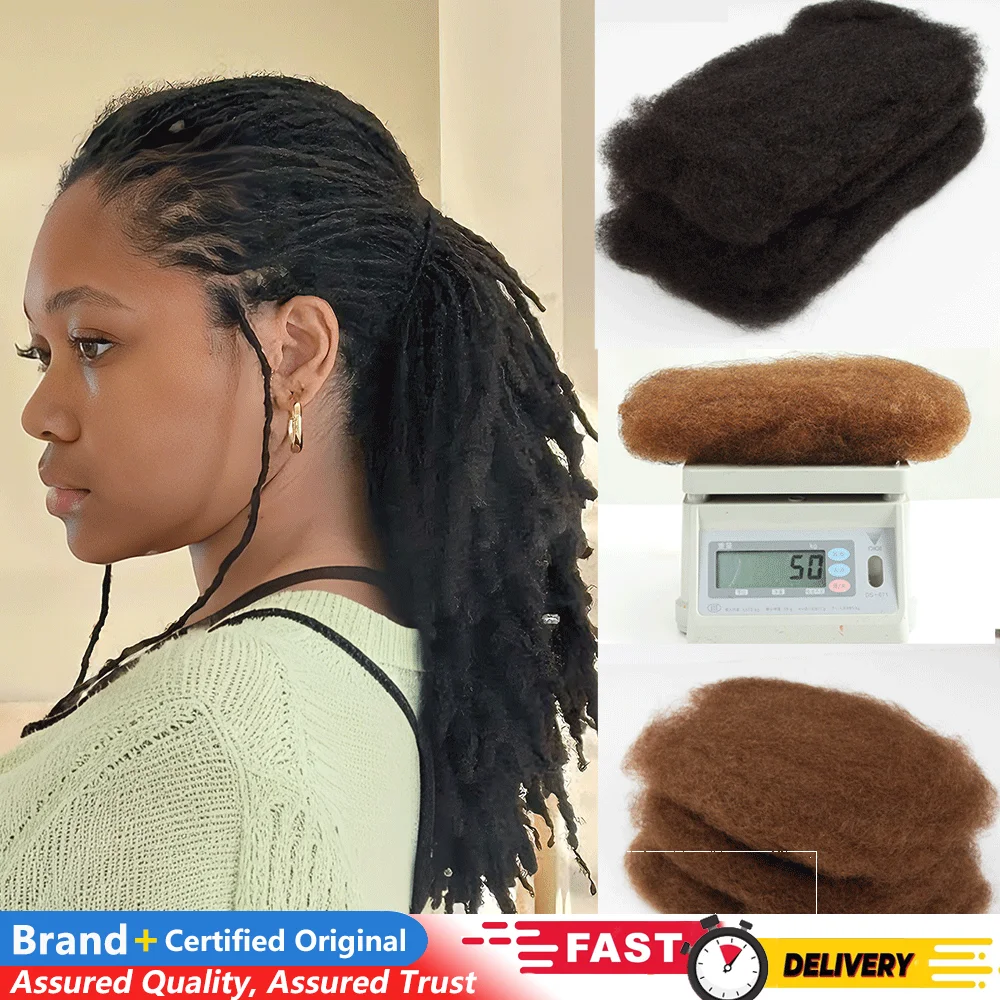 اللؤلؤة السوداء البرازيلي الأفرو غريب مجعد الشعر البشري السائبة لتضفير شعر ريمي 1 حزمة 50 جرام/قطعة اللون الطبيعي الضفائر الشعر لا لحمة #1