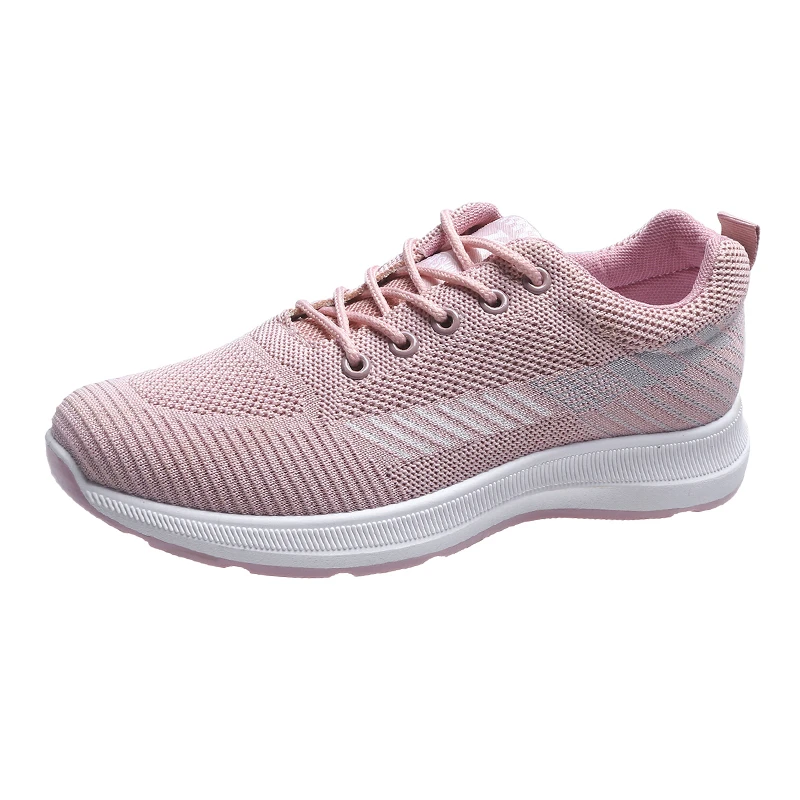 Zapatillas de deporte transpirables con tacón bajo de malla para mujer, zapatos vulcanizados con cordones, costura de colores mezclados, gran oferta, Primavera, 2024