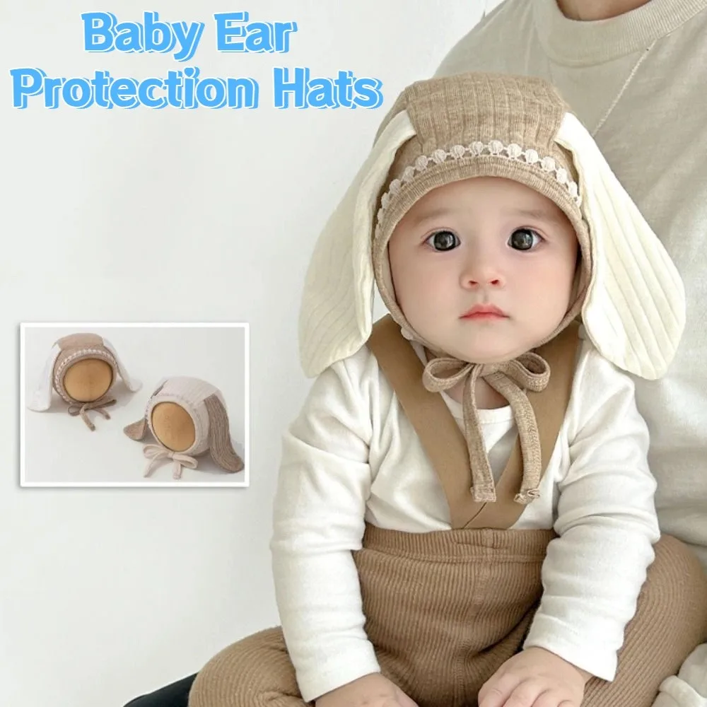 

INS Cute Baby Ear Protection Hats Sweet Soft Newborn Beanie Hat Breathable Long Ear Baby Fetal Cap Boys Girls
