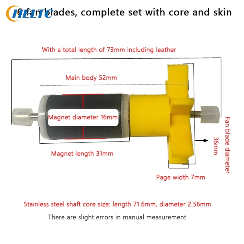 1pc Aquarium Water Pump Yellow Replacement Filter Impeller Rotor Includes Shaft Bearing Pump RotorMicro Aquarium Pump Accessorie