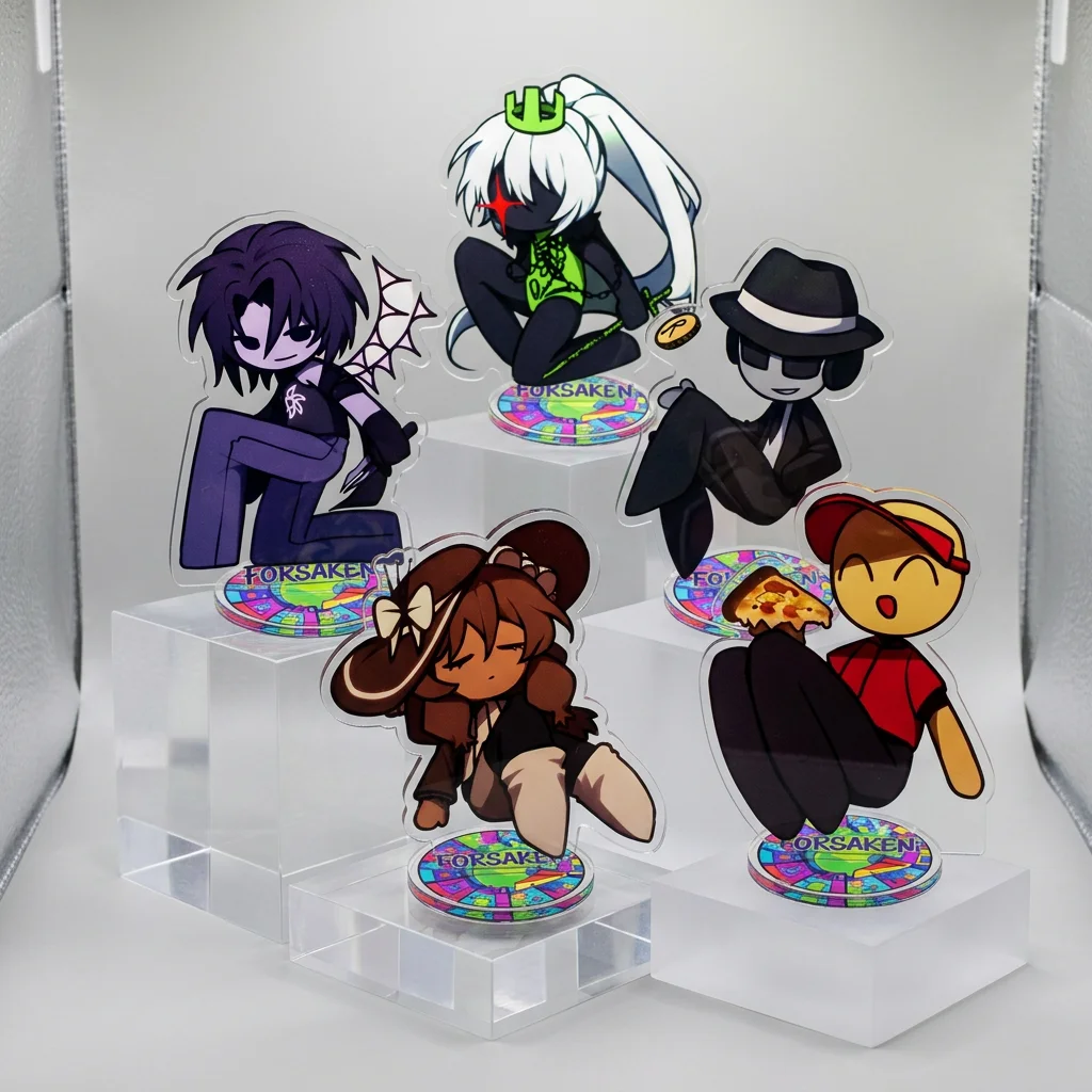 10cm Forsaken Acrylic Stande keyring Game Guest 1337 Noob Shedletsky John Doe C00lkidd Elliot Chibi Gaming Gift Desktop Ornament