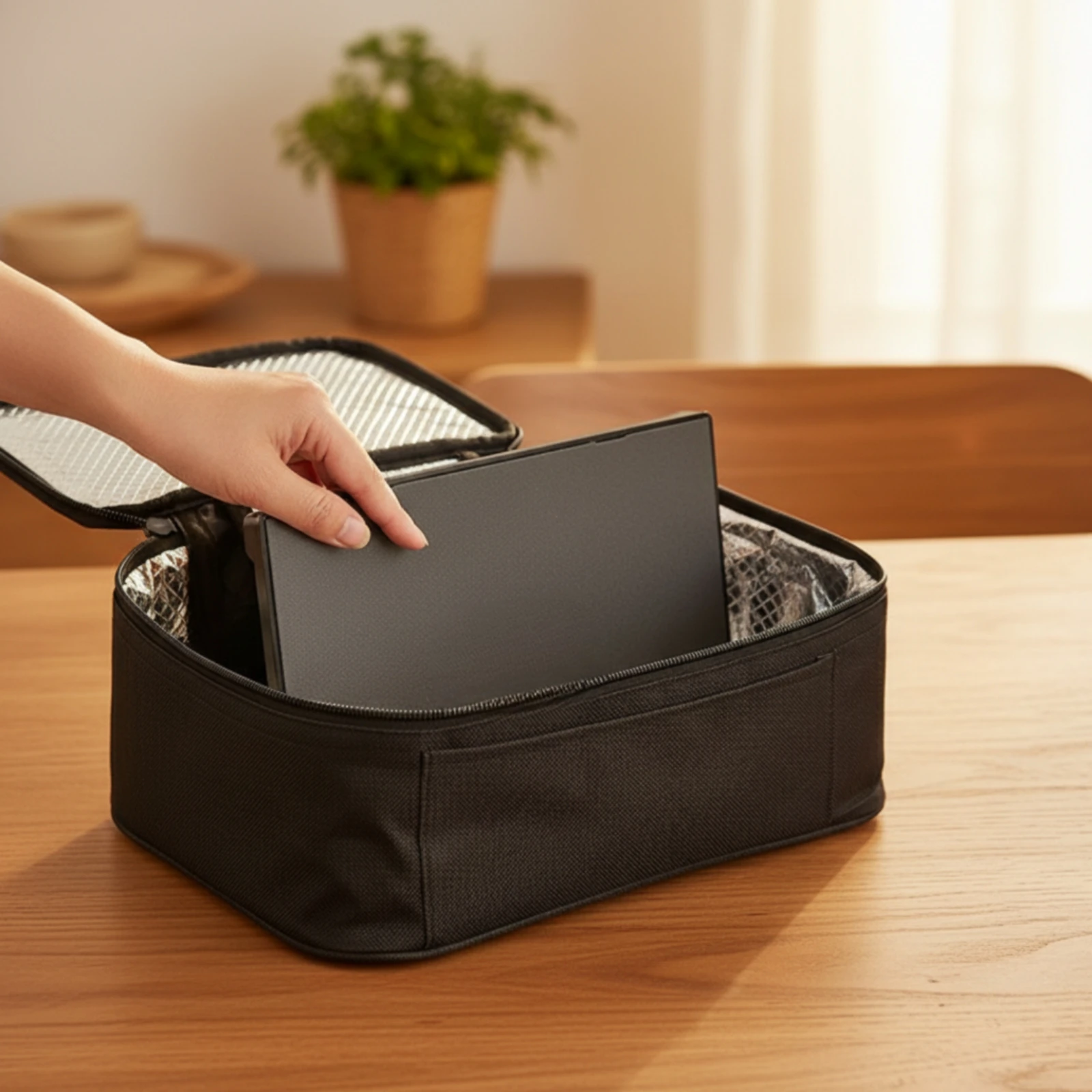 Portable Food Warmer Bag Zippered Electric Heating Lunch Bag with Heating Plate Portable Lunch Heater Box Easy to Carry
