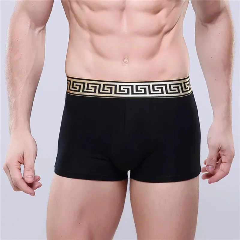 Roupa interior masculina algodão casamento vermelho boxer para homem