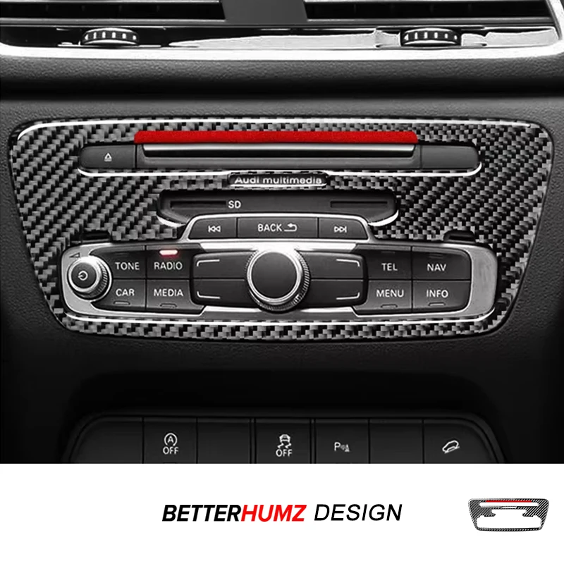 Carbon Faser Für Audi Q3 8U 2013-2018 Center Konsole Multimedia CD Panel Trim Dekoration Aufkleber Auto Innen Tuning zubehör