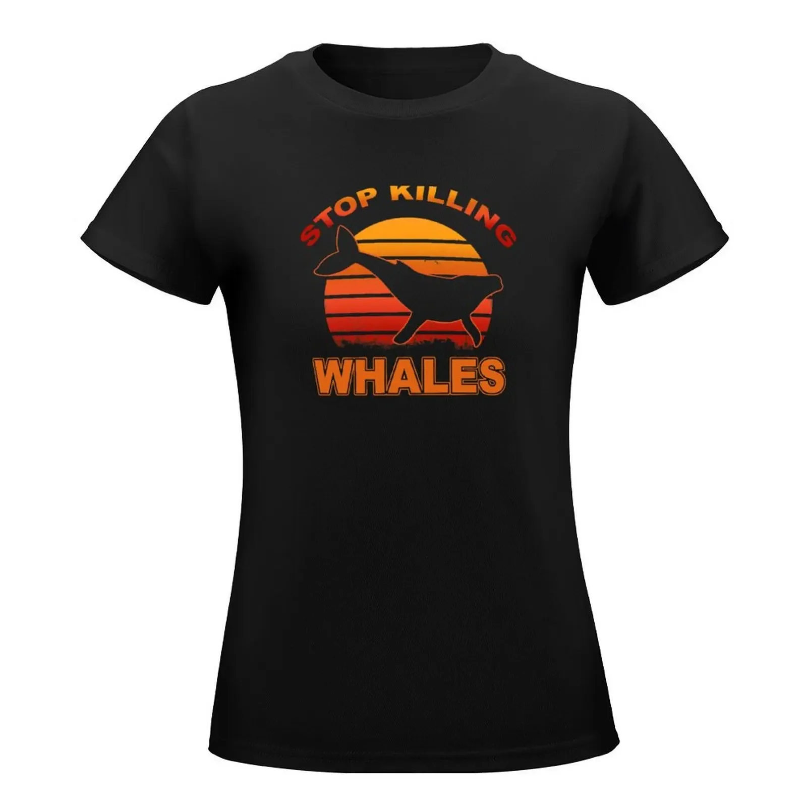 Stop killing whales T-Shirt Short sleeve tee aesthetic clothes graphics rock and roll t shirts for Women