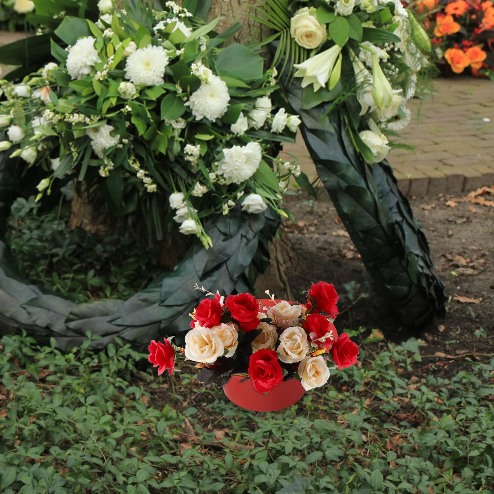 

10pcs Graveyard Vase Cemetery Flower Pot For Tomb Sweeping Memorial Services Handheld Sacrifice Flowerpot Plastic Bonsai Stand