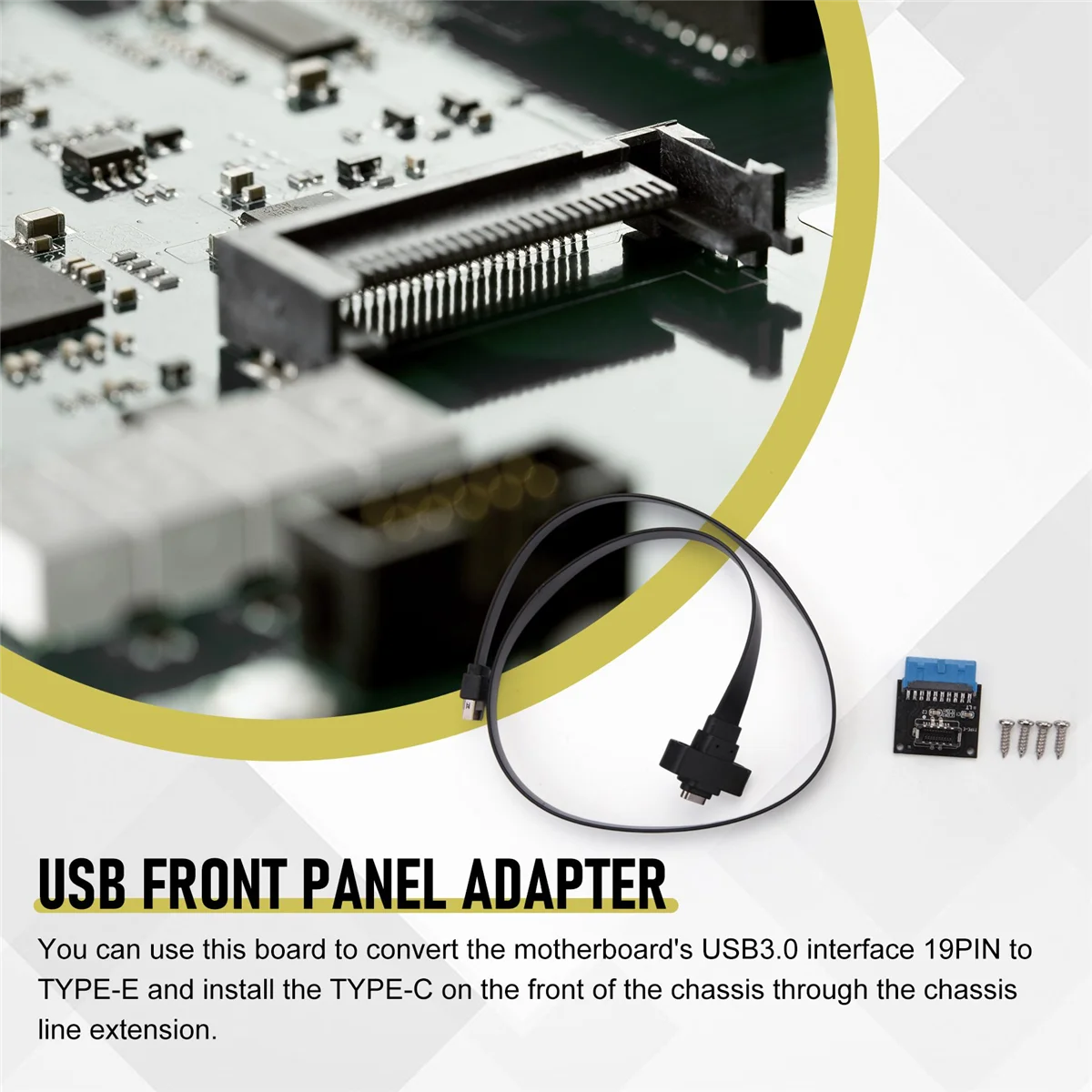 SMIEA USB 3.1 Type C Front Panel Header Extension Cable 50 cm, USB 3.1 Type E to USB 3.1 Type C Cable,Gen 2 10 Gbps Cable