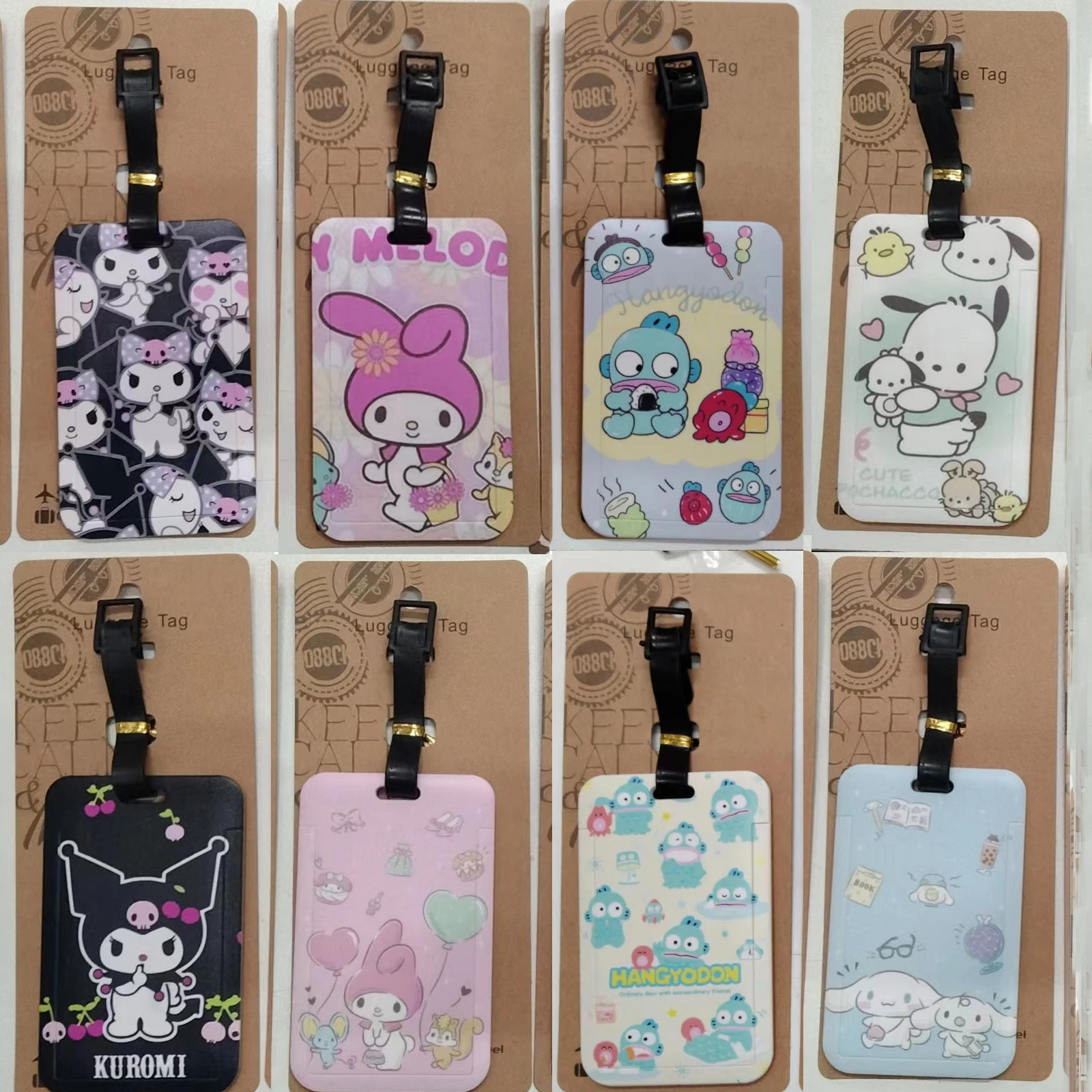 Sanrio Cinnamoroll Kuromi Mymelody Cartoon Luggage Tags kawaii Anime Subway meal card bus card holder ID Addres Name Holder