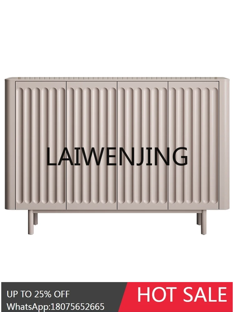 Light Luxury Solid Wood Home Shoe Cabinet Home Doorway Large Capacity Living Room Stone Plate Partition Storage Entrance Cabinet