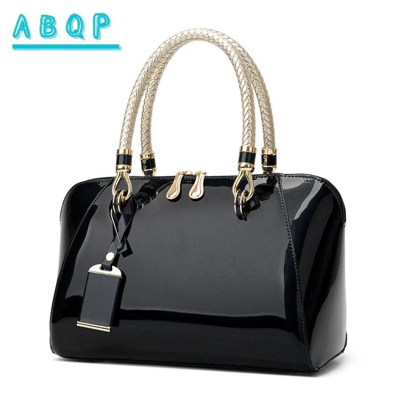

ABQP New Women's Handbag Patent Leather Glossy Fashion Women's Shoulder Bag Luxury Brand Women's Shoulder Crossbody Bag