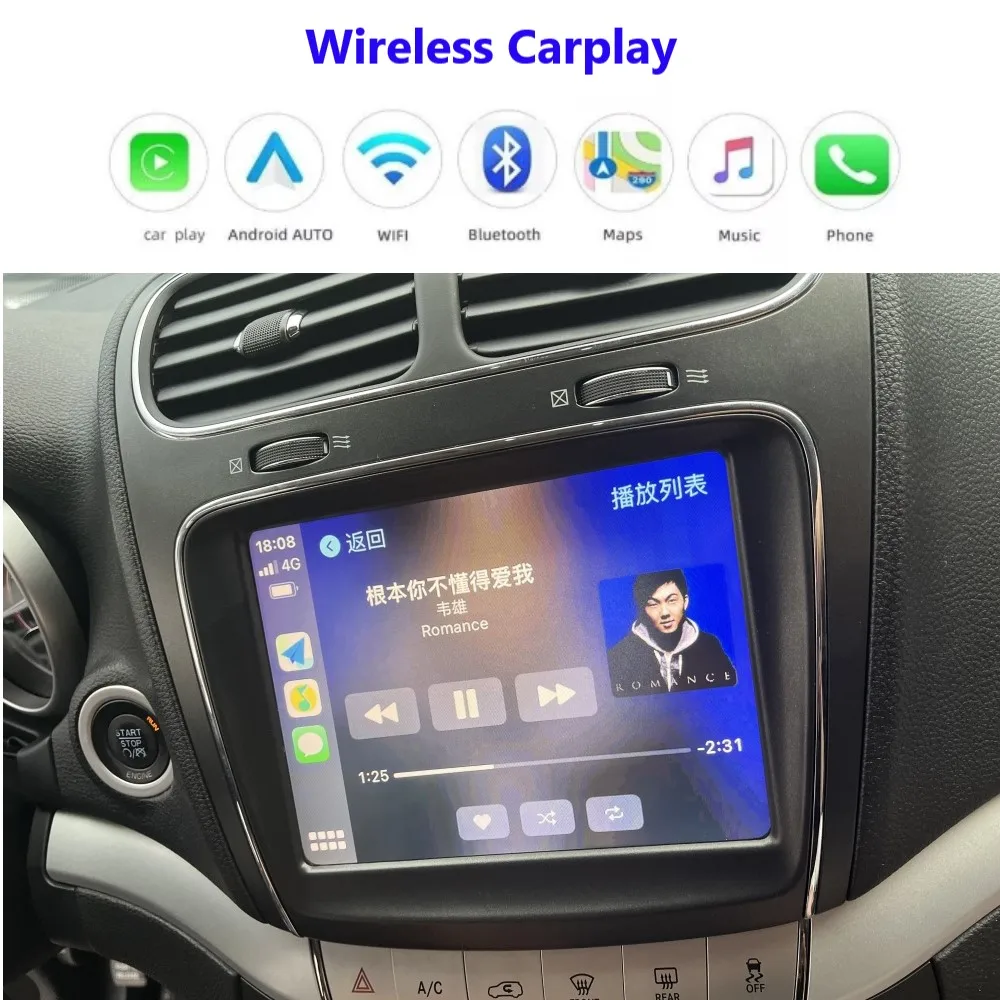 Wireless CarPlay Module Android Auto Interface For Chysler 300C Dodge 8.4 inch Charger 12-16 Car Play