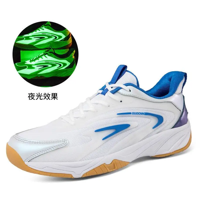 

Foreign trade glow-in-the-dark carbon fiber sole badminton shoes tennis shoes oxford sole all-season table tennis shoes38-46