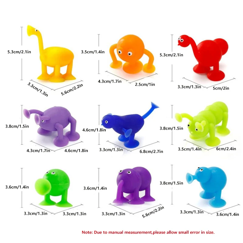 9PCS/Set Mini Animal Shaped Suction Cup Toys,Multicoloured Building Blocks Pop Sucker Toy for Kids,Parent-child Interactive Game