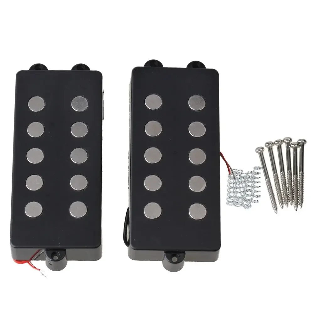 

2 Pcs Black 5 String Open Type Bass Guitar Pickup Humbucker For Music Man Bass Coil Tap with 4 corewire