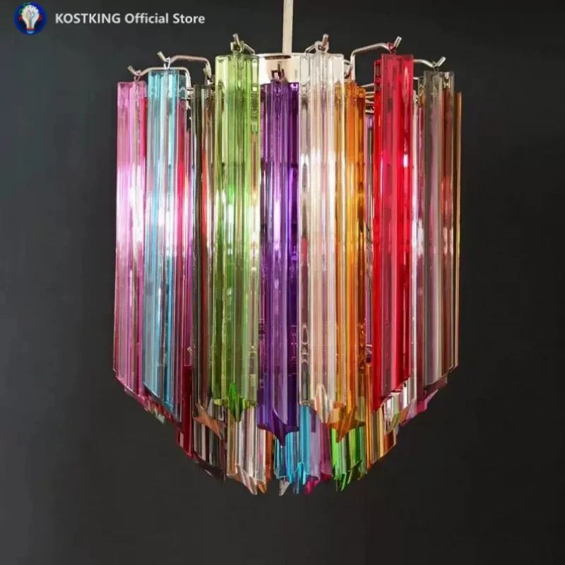 Colorful Childhood Glass Art LED 2025 Chandelier Lighting Hanging Lamps Lustre Suspension Luminaire Lampen For Living Room