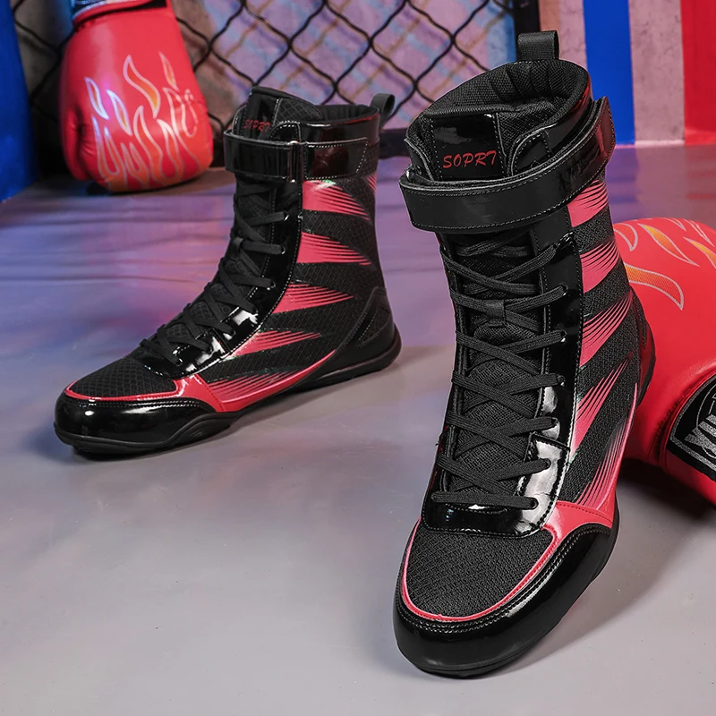 Boxing Shoe Men Professional Breathable Teenagers Beginners Training Wrestling Shoes Fighting Sanda Weightlifting Squat Sneaker