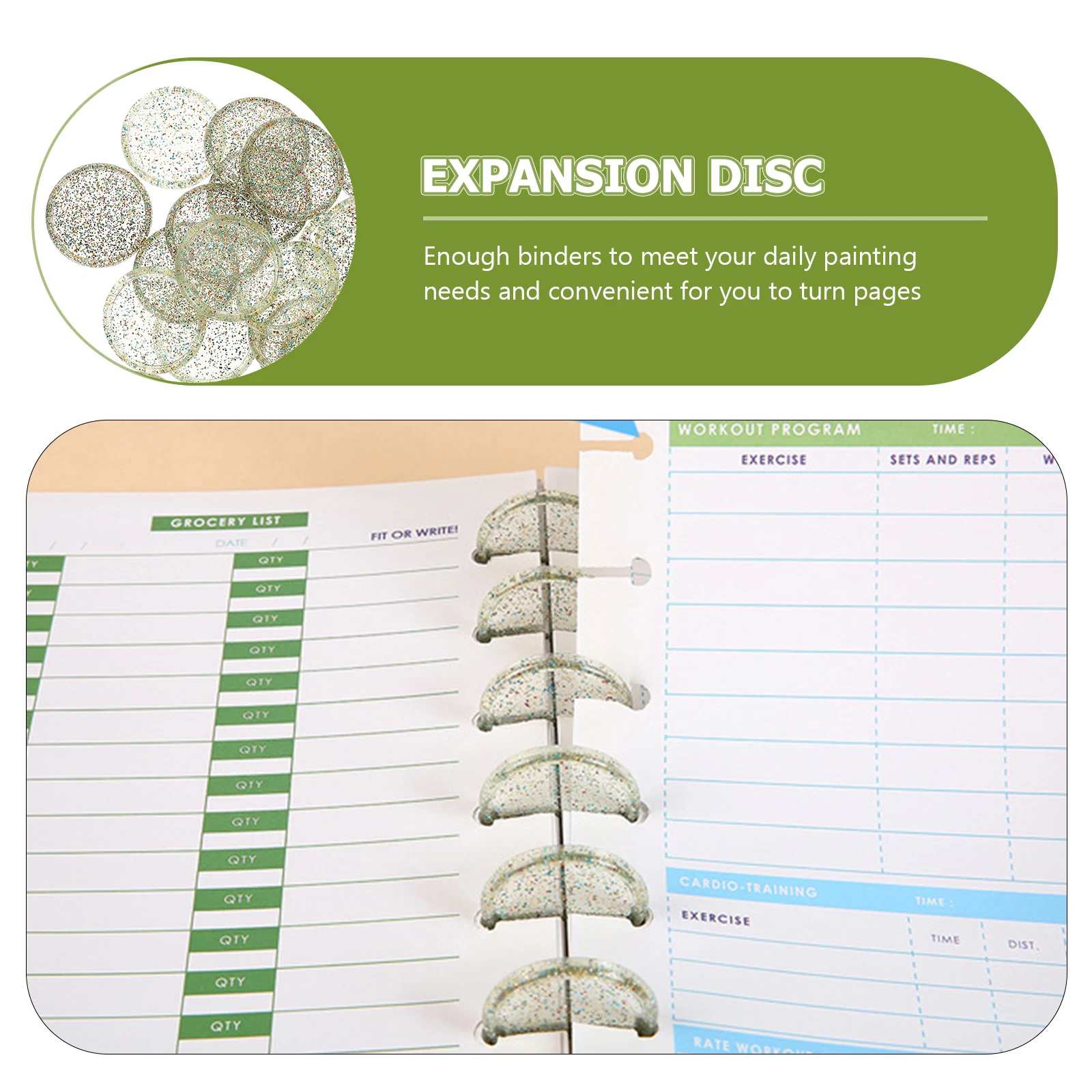 30Pcs Loose Leaf Binder Discs Plastic Planner Discs Notebook Binding Buckles Decorative Planner Supplies Office School