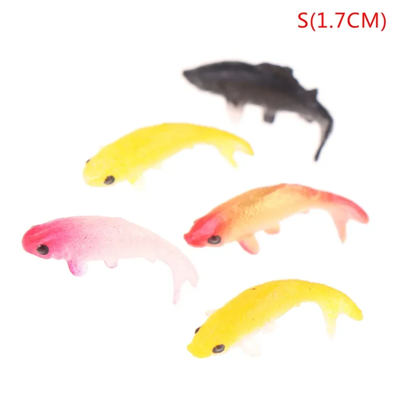 5Pcs Mini Color Chinese Lucky Koi Resin Miniatures Garden Pool Fish Tank Aquarium Micro Landscape Decoration Simulation Fish