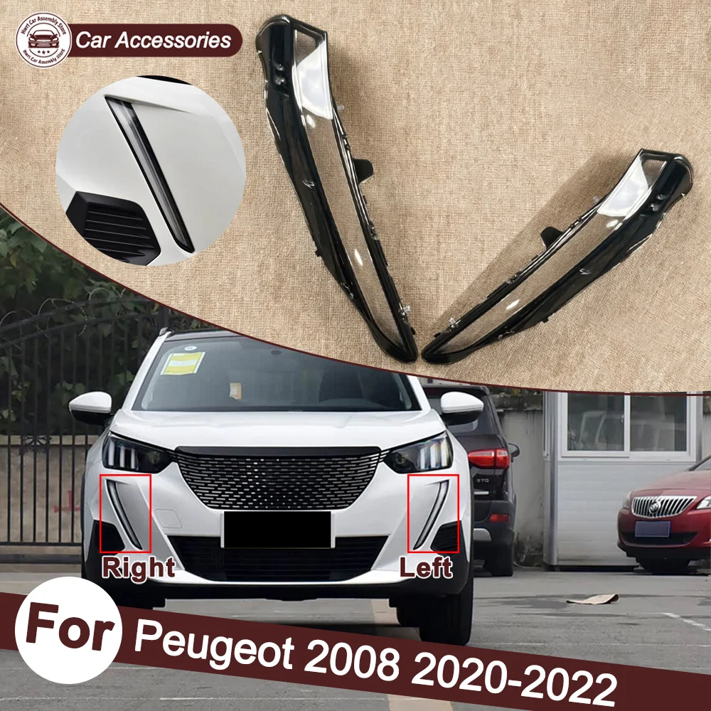 

Car Daylight Cover Front Headlamp Cover Transparent PC Lampshade Headlight Shell Lens Plexiglass For Peugeot 2020 2021 2022 2008