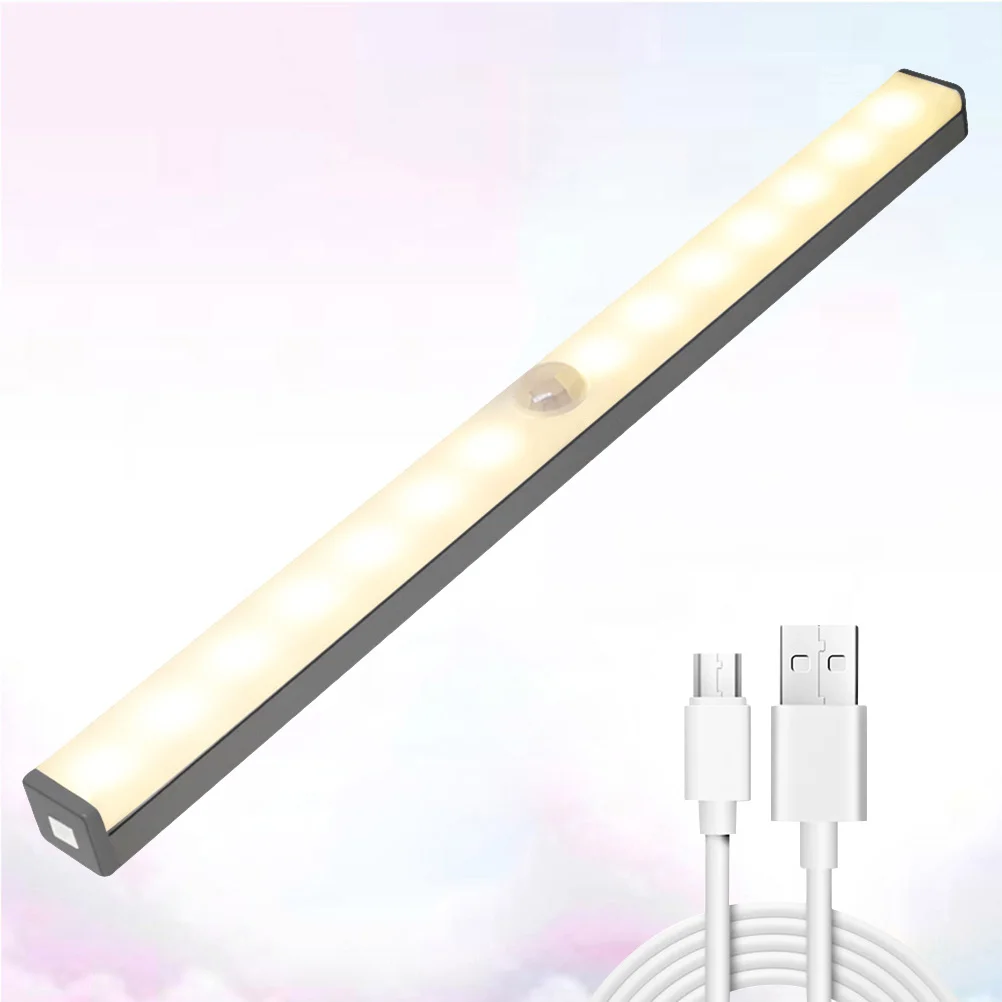 

LED USB Rechargeable Human Body Sensor Lamp Warm White for Closet Walkway Bathroom Energy Saving USB Charging Light