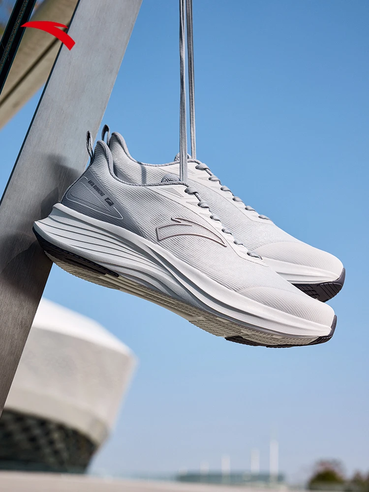 ANTA Men's Mesh Breathable Black Running Shoes 2025 Summer New Anti slip Lightweight Sports Shoes