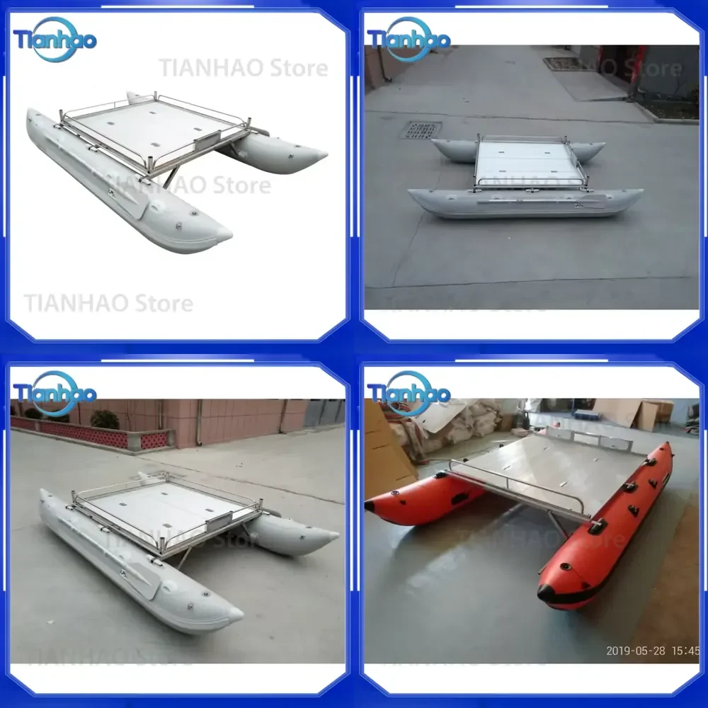 Inflatable Catamaran Boat for 1 2 or 4 Persons Fishing Boat