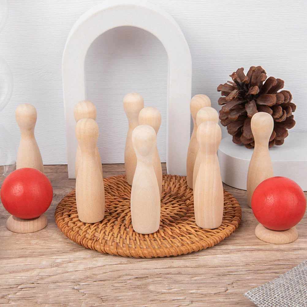 Toy for Kids Toddler Outdoor Toys Indoor Bowling Sports Wooden Party Supplies Mini