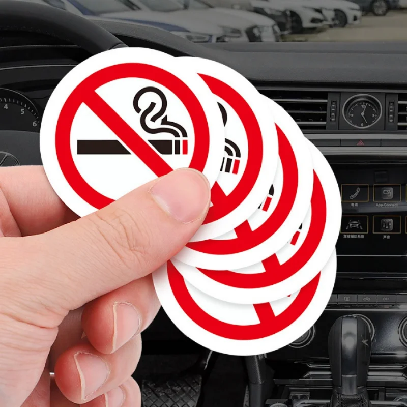 2/5pcsNo Smoking Sign Sticker Indoor Outdoor Office Coffee Shop Library Train No Smoking Adhesive Sticker