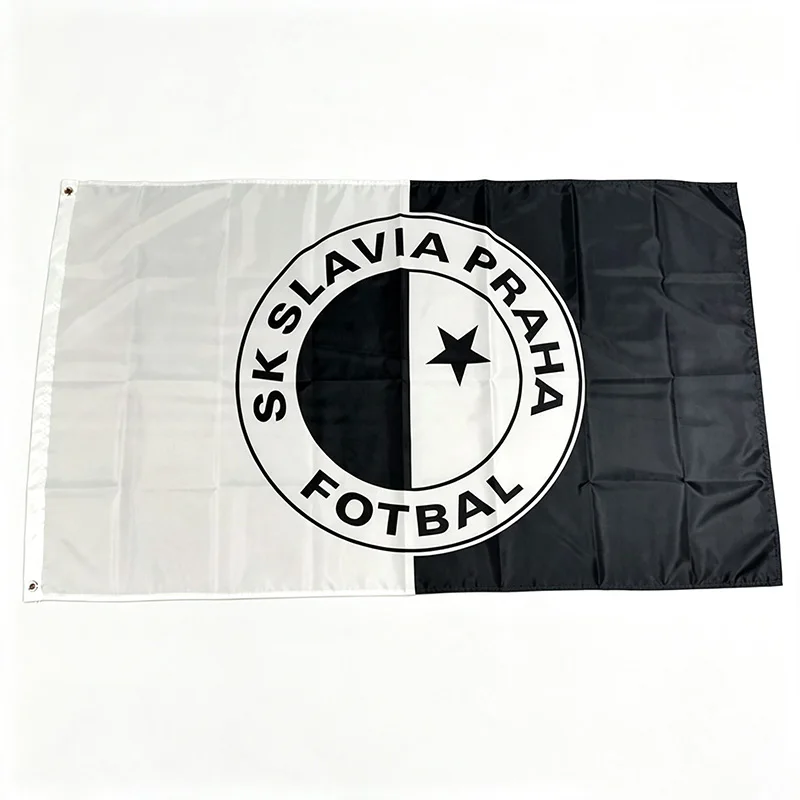 Czech Republic Retro SK Slavia Praha Black 3ft*5ft (90*150cm) Size Christmas Decorations for Home Flag Banner Gifts