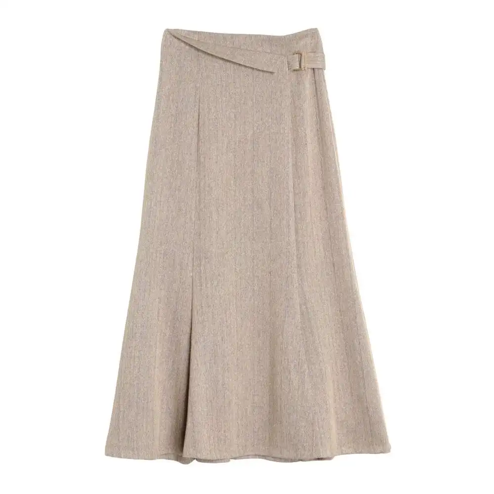 High Waist Asymmetrical Pleated Skirt with Sa Moon Pattern Fi Tail Skirt mid Length a Line Skirt for Women
