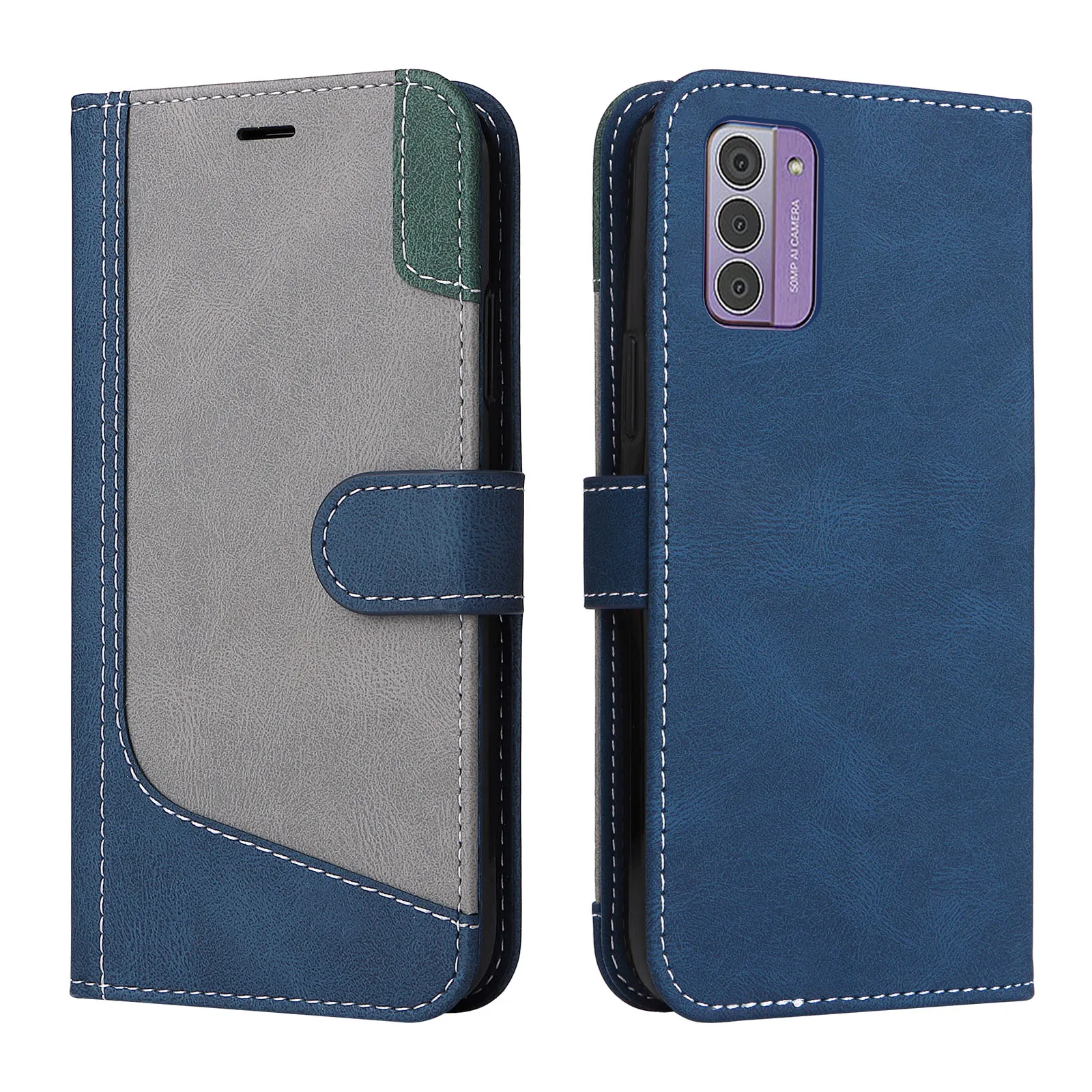 

Folio PU Leather Phone Case For Nokia 2.4 X20 3.4 X10 G22 G20 G10 6.3 G42 5.4 wallet card covers Splicing Colors