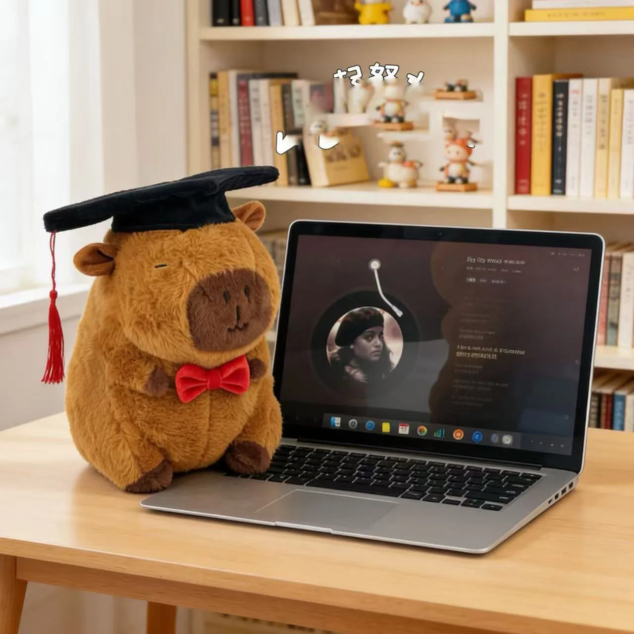 Cute Capybara Plush Toy squishy Stuffed Animal Capybara Doll with Graduation Cap and Bow Tie Fluffy Capybara Plushie for Student