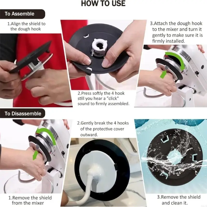 M6CB Dough Hook Shield Kitchen Mixers อุปกรณ์เสริมเพื่อป้องกันความยุ่งเหยิงในการอบและปรุงอาหาร