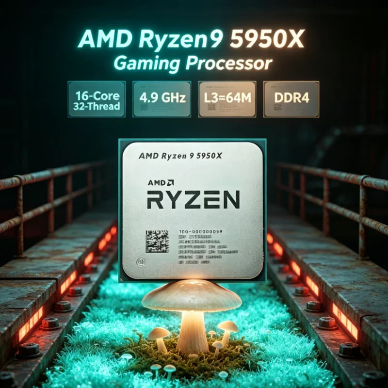 AMD Ryzen 9 5950X but without cooler UP to 4.9GHz 16-Core 32-Thread 105W 3.4 GHz Gaming CPU L3=64M Socket AM4 DDR4