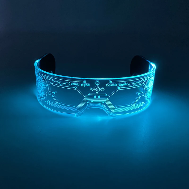 Fashion Glowing Acrylic Glasses LED Neon Cool Cyberpunk Glasses Bar Party Supplies Luminous Light Glasses Club Props